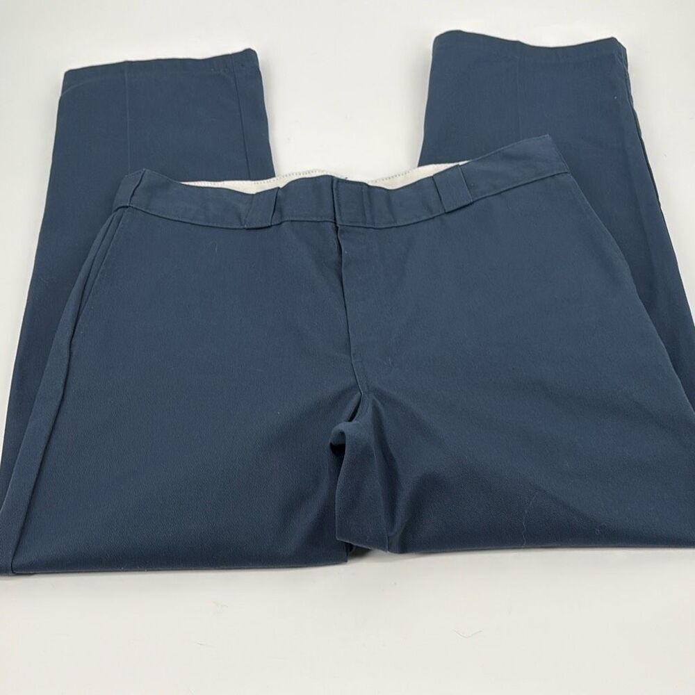 Dickies 874 Original Fit Work Polyester Cotton Pants Pockets 38/30 Blue